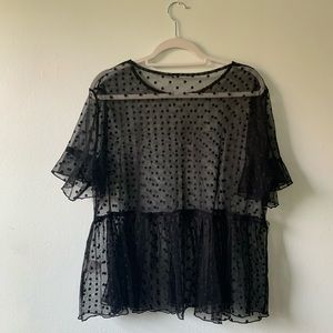 Shein mesh peplum plus top